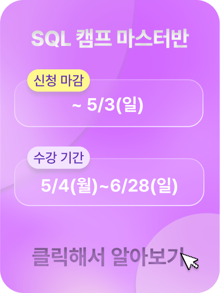 SQL 캠프 마스터 광고 이미지