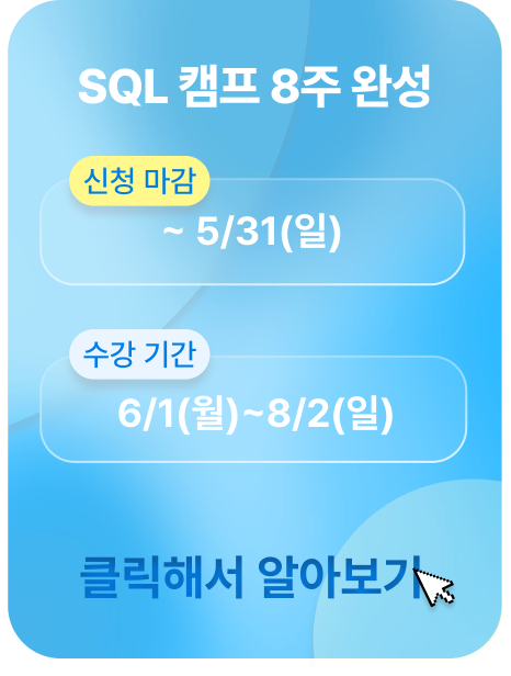 SQL 캠프 패키지 광고 이미지