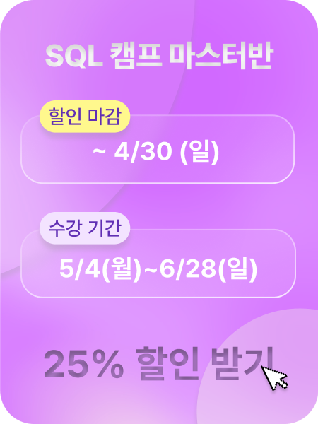 SQL 캠프 마스터 광고 이미지