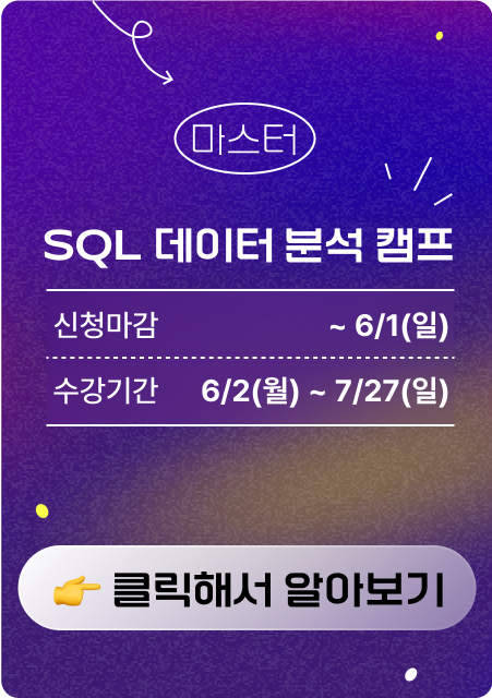 SQL 캠프 마스터 광고 이미지