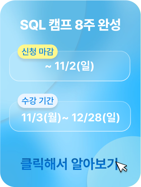 SQL 캠프 패키지 광고 이미지