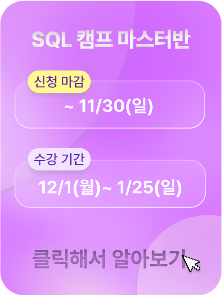 SQL 캠프 마스터 광고 이미지