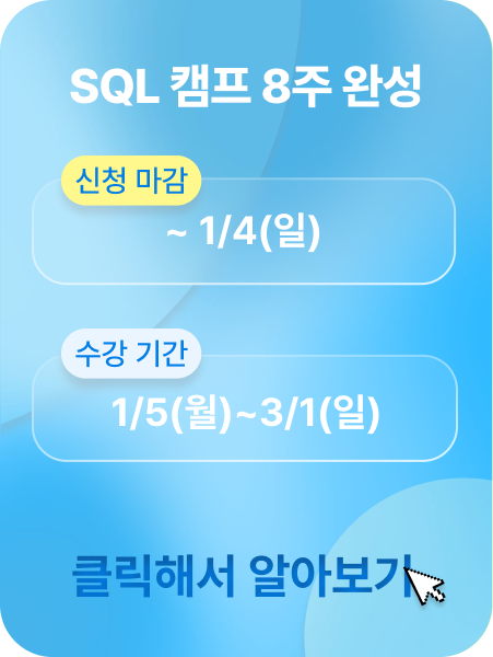 SQL 캠프 패키지 광고 이미지