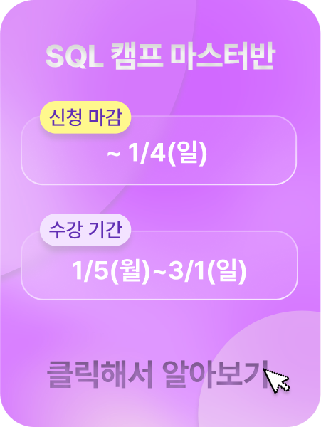 SQL 캠프 마스터 광고 이미지