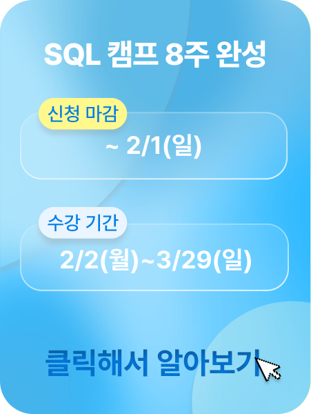SQL 캠프 패키지 광고 이미지