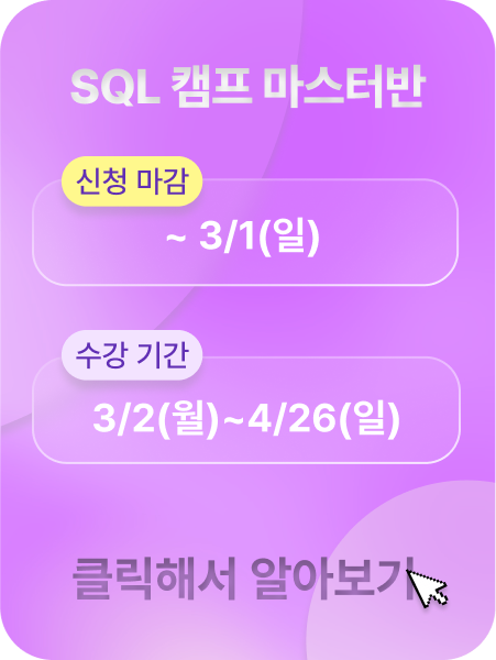 SQL 캠프 마스터 광고 이미지